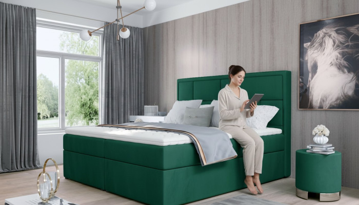 Lits de velours de luxe 180x215 Chambre classique en velours Lit italien