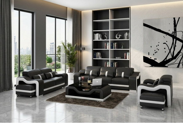 Ensemble de canapés 3 places 311 Set Design Canapés Rembourrage Canapés en cuir relaxants