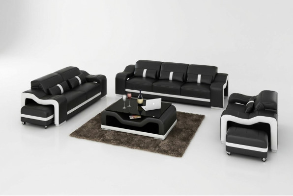 Ensemble de canapés 3-2-1 Places Canapés Design Canapés Rembourrage Cuir Détente