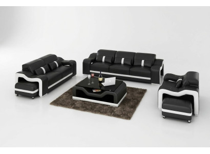 Ensemble de canapés 3-2-1 Places Canapés Design Canapés Rembourrage Cuir Détente