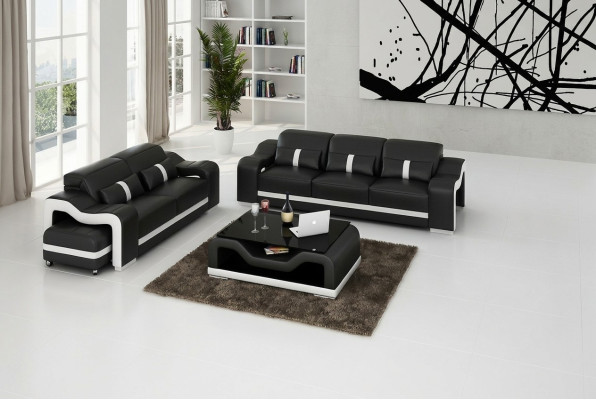 Ensemble de canapé moderne 3+2 places Canapé canapé Tissu Suite Canapés Cuir