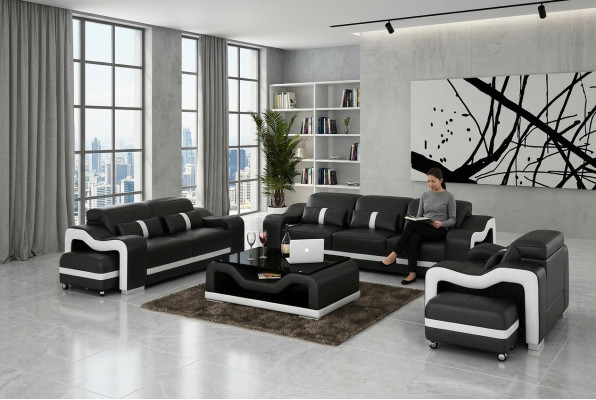 Trois places Canapé Tissu Design Moderne Décoratif Canapés Velours Salle