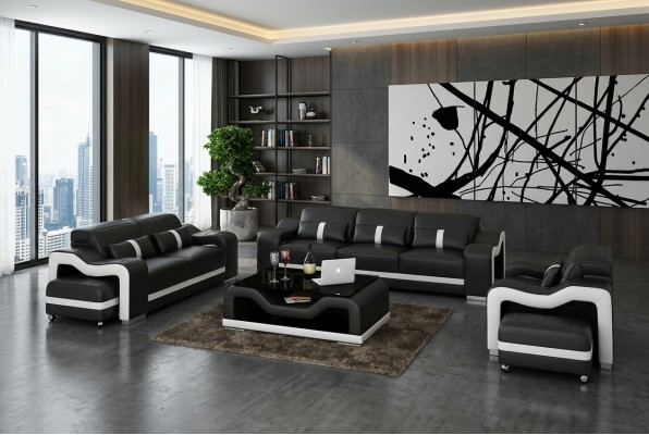 Trois places Canapé Tissu Design Moderne Décoratif Canapés Velours Salle