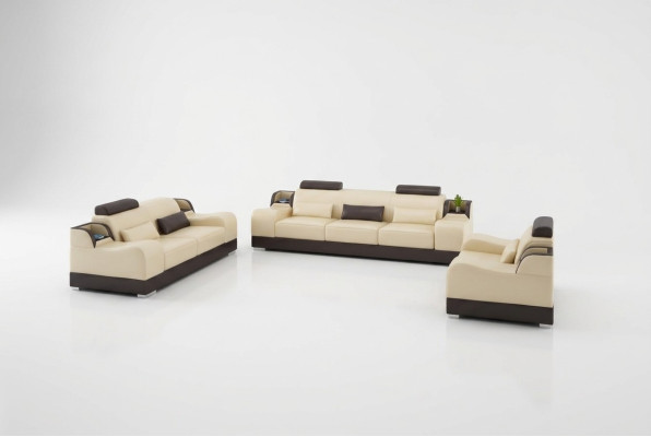 Ensemble de canapé design 3-2-1 Canapé en cuir Canapé Suite Ensemble de tapisserie