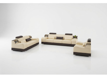 Ensemble de canapé design 3-2-1 Canapé en cuir Canapé Suite Ensemble de tapisserie