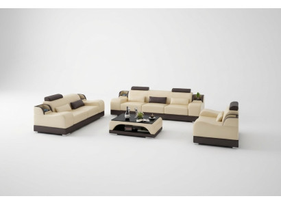 Ensemble de canapés design 2x 3 places tissu moderne canapés.