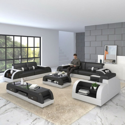 Ensemble de canapés Rembourrage 3-2-1 Ensemble de canapés Design Canapés Cuir Modernes