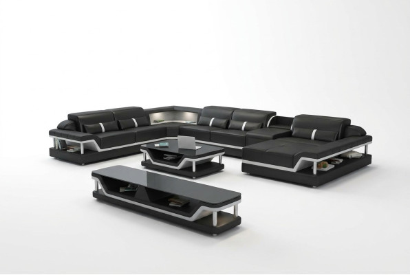 Designer Living Landschaft U-Form Couch Ecksofa Polstersuite Ecksuite