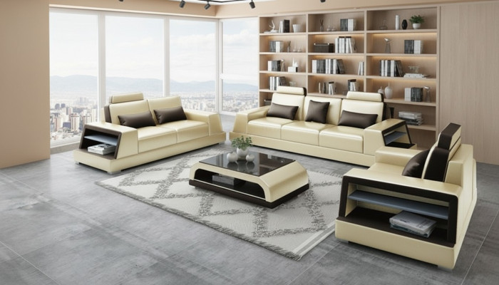 Ensemble de canapé 3+1 pièces Design Canapés Revêtement de canapés Relax Moderne