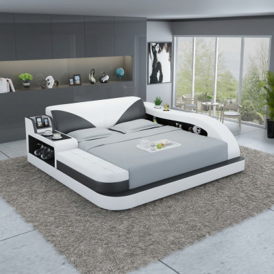 Lit multifonctionnel Lits doubles Lit moderne Cadre de lit Lits 180x200cm