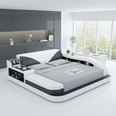 Lit multifonctionnel Lits doubles Lit moderne Cadre de lit Lits 180x200cm