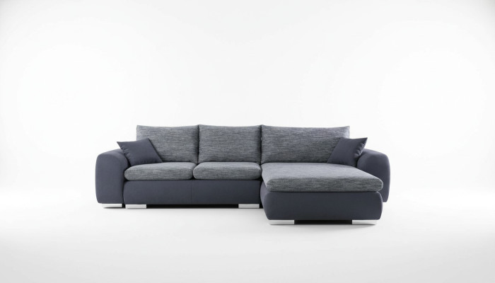 Canapé d'angle avec fonction lit Gris Canapé Rembourrage Canapés Textiles Sofas Sofa