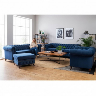 Canapé design 3 places Chesterfield Canapé Tapisserie Trois Places Textile