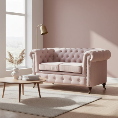 Canapé 2 places luxueux en tissu Canapé en tissu Suite Chesterfield neuf