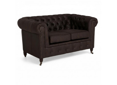Canapé Chesterfield en textile à deux places Revêtement de canapé 2 places Canapés Canapés noirs neufs