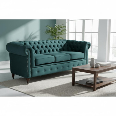 Meubles classiques Chesterfield canapé trois places Canapé en tissu Design élégant