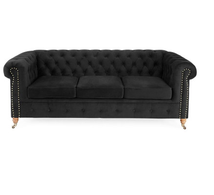 Canapé Chesterfield 3 places en tissu noble nouveau design de meubles classiques