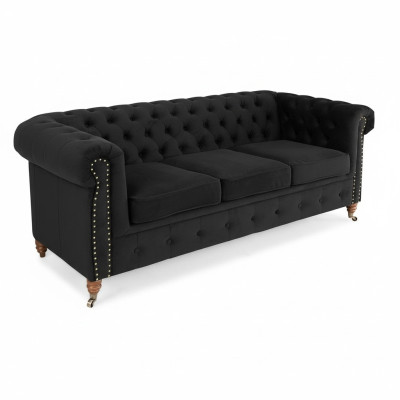 Canapé Chesterfield 3 places en tissu noble nouveau design de meubles classiques