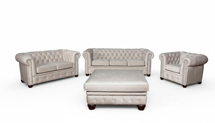 Canapé Chesterfield 3+1+1 places Ensemble de canapés design Suite de canapés capitonné