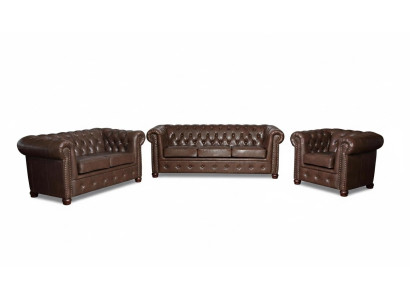 Chesterfield canapé 3 places Canapé en cuir Canapé rembourré Sofas Three Seater