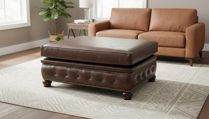 Repose-pieds Club Tabouret Lounge Chesterfield Textile Ottoman Design Tissu Ottoman