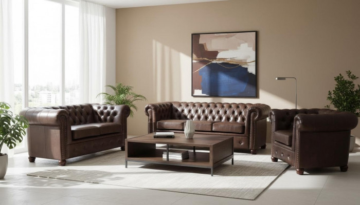designer 2 places Canapés en textile neuf Canapés Chesterfield en cuir nouveau