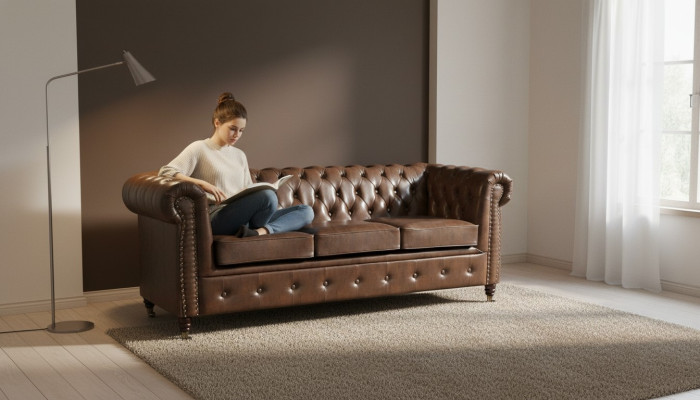 Ensemble de canapé Chesterfield design Canapé Sofa Ensemble de revêtement 3+2+1 place