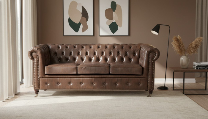 Ensemble de canapé Chesterfield design Canapé Sofa Ensemble de revêtement 3+2+1 place