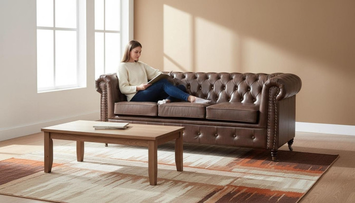 Ensemble de canapés Chesterfield Canapé Canapé Rembourrage 3 2 places Canapés en cuir Tissu neuf