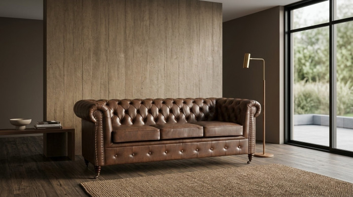 Ensemble de canapés Chesterfield Canapé Canapé Rembourrage 3 2 places Canapés en cuir Tissu neuf