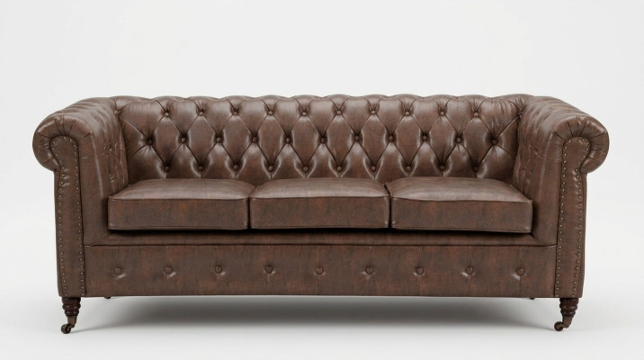 Ensemble de canapés Chesterfield Canapé Canapé Rembourrage 3 2 places Canapés en cuir Tissu neuf