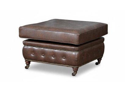 Chesterfield Repose-pieds Club Lounge Tabouret en cuir textile Ottoman Designer