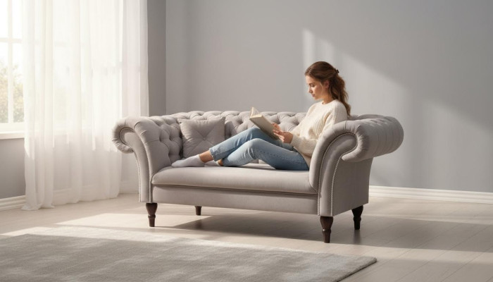 nouveau canapé capitonné 2 places Chesterfield Tissu Canapé Sièges Suite