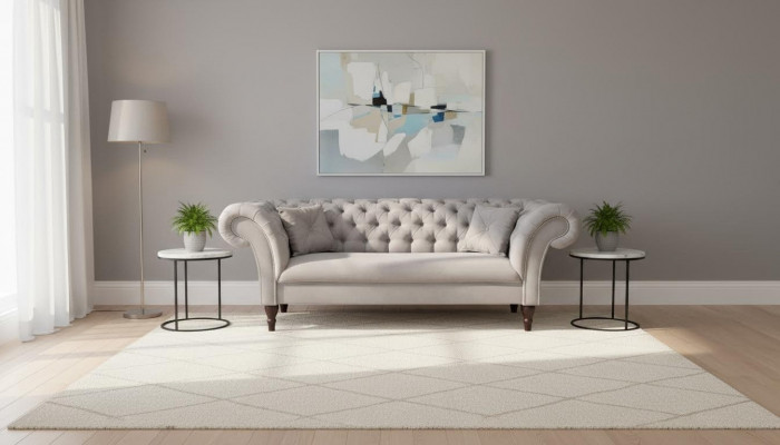 Canape trois places Chesterfield en simili cuir Immédiatement.