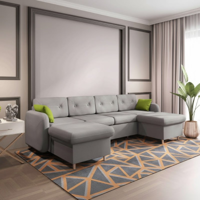 Paysage vivant Fonction de lit Tissu Canapé d'angle en forme de U Canapé décoratif Design Rembourrage