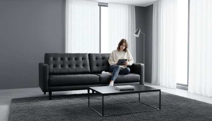 Canapé Chesterfield 3+1 Cubiertos en tissu Ensemble de canapés Canapés