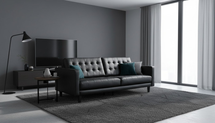 Canapé Chesterfield 3+1 Cubiertos en tissu Ensemble de canapés Canapés