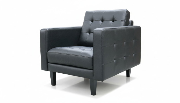 Fauteuil Club Lounge Designer Fauteuil d'appoint Canapé Rembourrage Canapé 1 Place TV Cuir