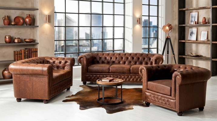 Canapé Rembourrage Canapé Tissu Chesterfield Canapés Suite 3 PlacesTrois Places