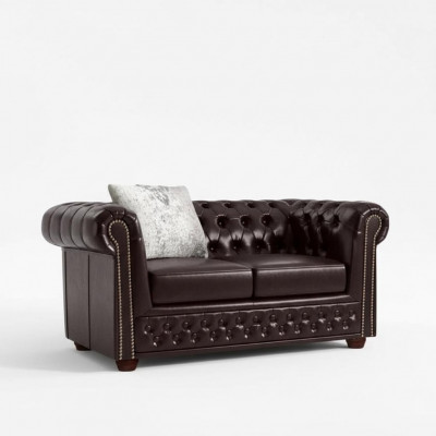 Canapé design 2 places Chesterfield Revêtement Siège Suite cuir textile neuf