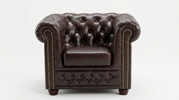Fauteuil Chesterfield TV Canapé 1 place Canapé en tissu en cuir Réfection de canapés