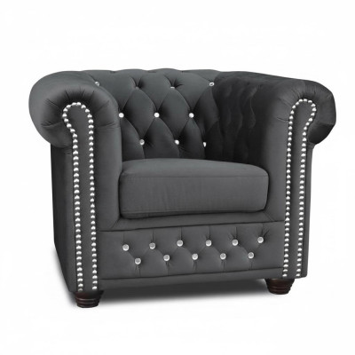 Chesterfield Fauteuil TV Canapé 1 Place Sofa Tissu Canapés Rembourrage neuf