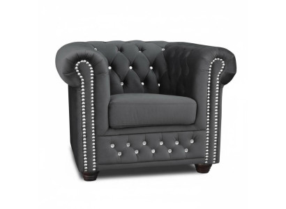 Chesterfield Fauteuil TV Canapé 1 Place Sofa Tissu Canapés Rembourrage neuf