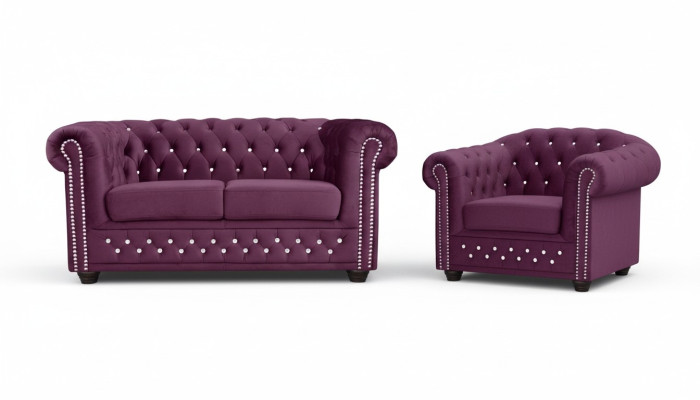 Canapé Chesterfield ensemble 2+1 places Ensemble de canapés design Série de canapés neuf