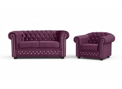 Canapé Chesterfield ensemble 2+1 places Ensemble de canapés design Série de canapés neuf