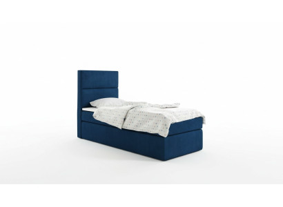 Lit Boxspring Bleu Design Grand Lit Rembourrage Hôtel Mariage Lits de Luxe 80x200cm neuf