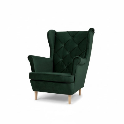 Chesterfield Fauteuil TV Canapé 1 Place Tissu Textile Fauteuil à Aile