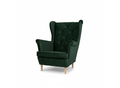 Chesterfield Fauteuil TV Canapé 1 Place Tissu Textile Fauteuil à Aile