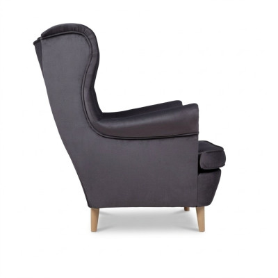 Chesterfield Fauteuil à Ailes Canapé Canapé Siège Salon Relax Gris