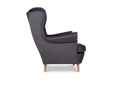 Chesterfield Fauteuil à Ailes Canapé Canapé Siège Salon Relax Gris
